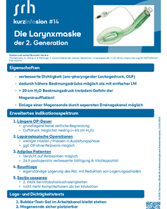 Die Larynxmaske der 2. Generation mit verbesserten Eigenschaften, erweitertem Indikationsspektrum und Anwendungshinweisen für verschiedene Patientengruppen.