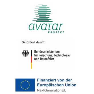 Logo des "avatar Projekts" mit dem Hinweis auf die Förderung durch das Bundesministerium für Forschung, Technologie und Raumfahrt sowie die Europäische Union (NextGenerationEU).